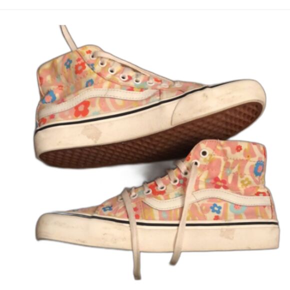 VANS WOMEN 9.5 SK8-HI DECO CANVAS SNEAKER SUCH A FANTASTIC GROOVY FLORAL MULTI - Picture 1 of 11